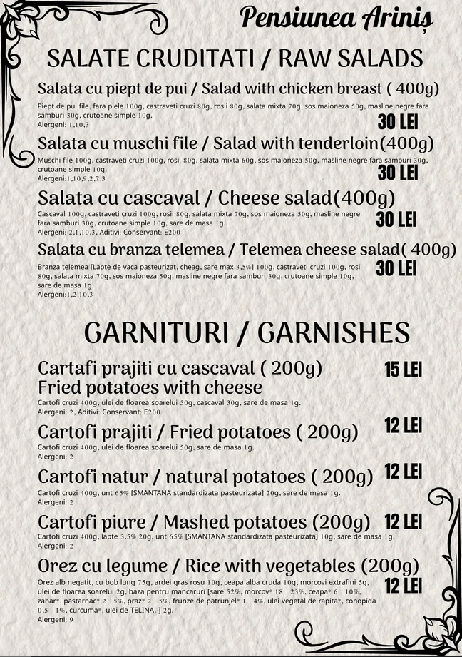 Salate cruditați și garnituri