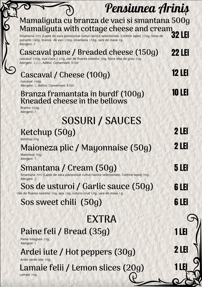 Lactate, sosuri și extra