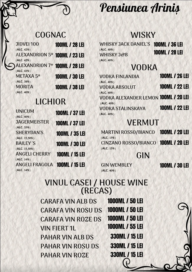 Spirtoase și vinul casei